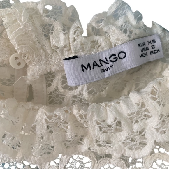 Mango Suit off-white Hollowed-out top size XS - Picture 2 of 4